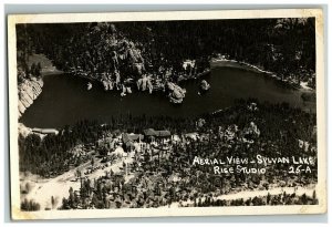 1930-50 Aerial View Sylvan Lake Rppc Real Photo Postcard SD Black Hills