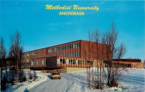 Anchorage Alaska~Methodist University~Gould (Grant?) Hall~Winter View~1960s Auto