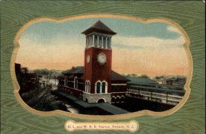 NEWARK NJ DI and WRR Train Station Railroad Depot c1910 Postcard