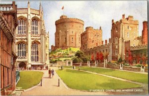 St. George's Chapel and Windsor Castle England Vintage Postcard H26