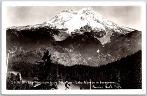 Mount Wow-Lake George Rainier National Park Washington Real Photo RPPC Postcard