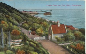 Kent Postcard - Lower Road and Toll Gate - Folkestone - Ref TZ6309