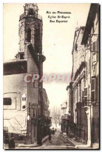 Postcard Aix en Provence Old Church Street St Espril Esparial