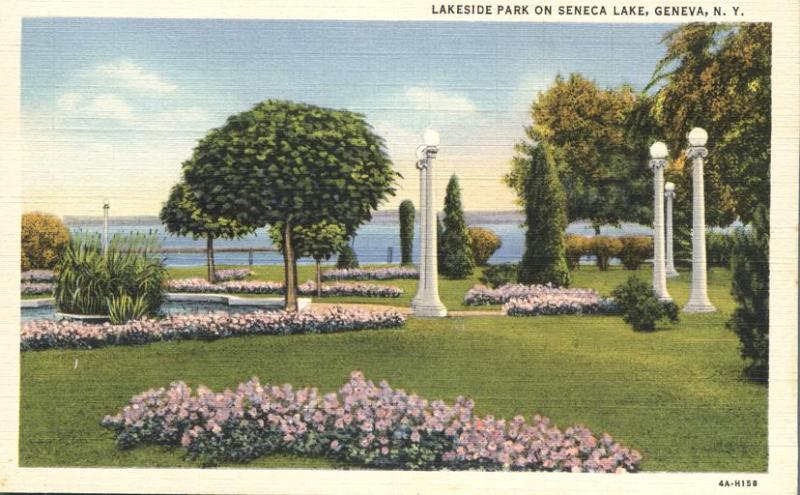 Geneva NY, New York - Lakeside Park on Seneca Lake - Linen