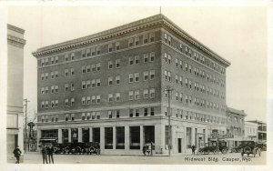 Postcard RPPC 1920s Wyoming Casper Midwest Building Automobiles WY24-644