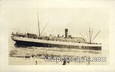 Real photo, SS Yukon AT Columbia Glacier, Alaska, AK USA Steam Ship Unused li...