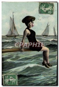 Old Postcard Female Seating Jersey