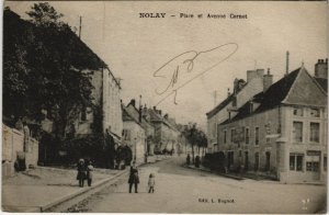 CPA NOLAY - Place et Avenue Carnot (115696)