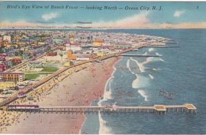 New Jersey Ocean City Birds Eye View Of Beach Front Looking North1953