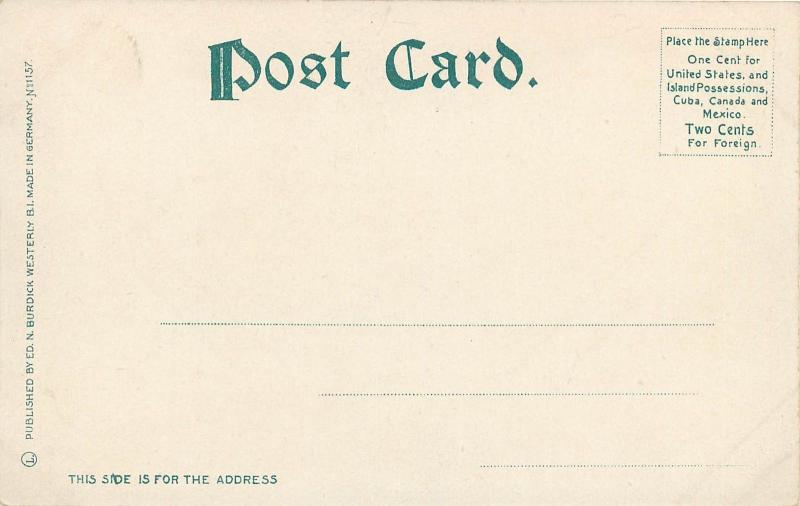 1901-07 Print Postcard; Westerly RI Memorial and Public Library Washington Co.
