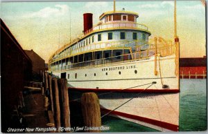 Steamer New Hampshire Groton New London CT New Bedford Line Vintage Postcard W14