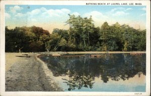 Lee Massachusetts MA Bathing Beach Laurel Lake Vintage Postcard