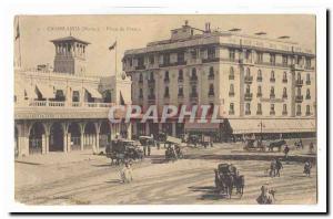 Morocco Casablanca Old Postcard Place de France (General Society of Transport...