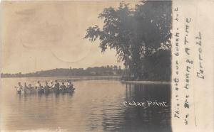 D17/ Cedar Point Amusement Park Ohio Postcard Real Photo RPPC 1906 Boating