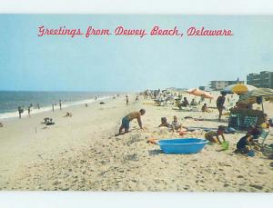 Pre-1980 BEACH SCENE Dewey Beach - Near Rehoboth Beach Delaware DE AE9348