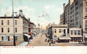 US 1908 Peachtree St From RR Atlanta Georgia Tobacco Restaurant postcard B958