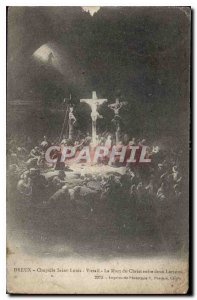 Old Postcard Dreux Chapelle Saint Louis Stained Death of Christ between two T...