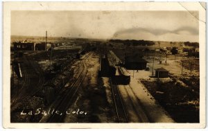 13814 Rail Yard and Station, La Salle, Colorado RPPC