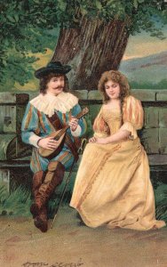 Vintage Postcard 1906 Lovers Couple Serenade Prince & Princess Sweet Romance