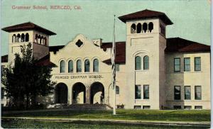 MERCED, CA California     GRAMMAR  SCHOOL     c1910s     Postcard