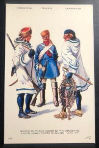 Mint Canada Color Picture Postcard PPC Winter Clothes BRUNSWICK Troops 1777