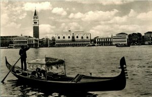 RPPC Iconic Gondola Boat on Canal Venice Venizia Italy UNP DB Postcard