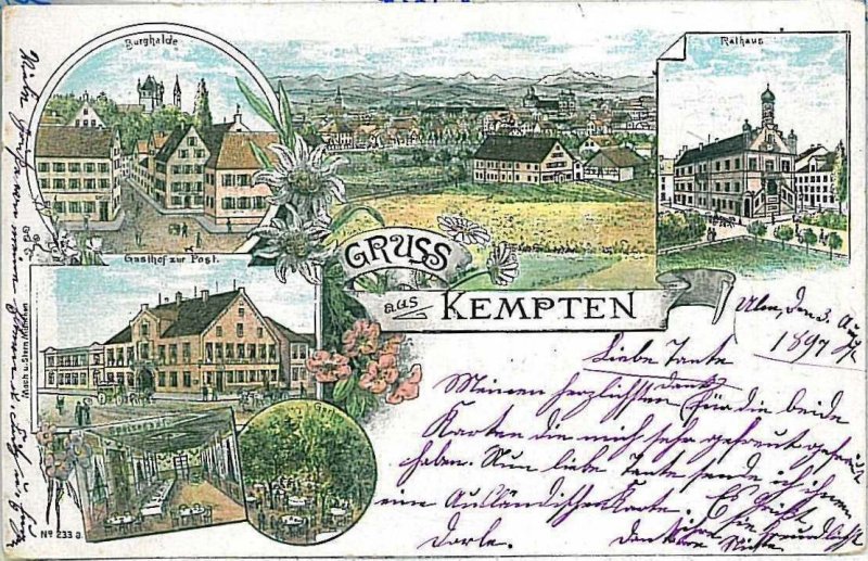 27958  - Ansichtskarten VINTAGE POSTCARD: GERMANY Deutschland -  Kempten GRUSS