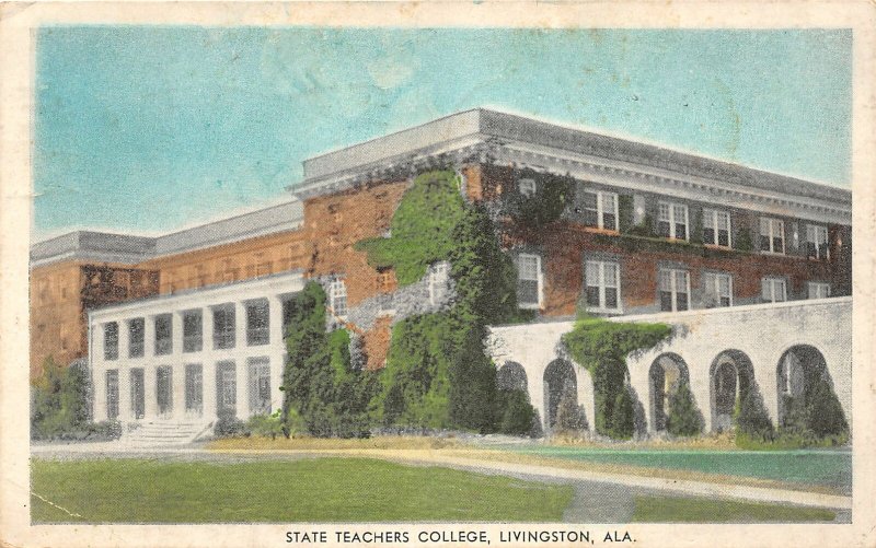 G75/ Livingston Alabama Postcard 1941 State Teachers College Building