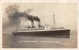 RPPC H.F. ALEXANDER Passenger Steamship SAN FRANCISCO, CA 1910s Vintage Postcard