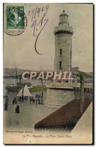 Old Postcard Marseille Lighthouse St. Mary
