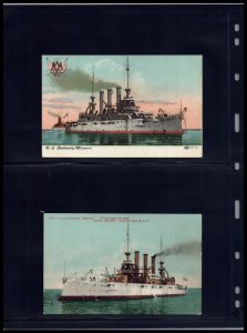 U.S. Battleship Missouri  Vintage 2 PostCards Unused