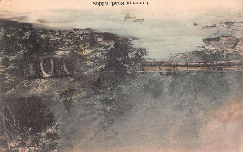 Gamman Road, Nikko, Japan, Early Hand Colored Postcard, Used in 1910