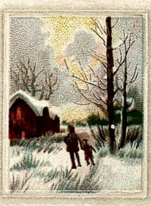 1914 HAPPY CHRISTMAS SNOW SCENE HOLLY NORTH WALES PA EMBOSSED POSTCARD 20-109