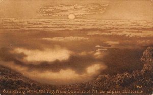 Sun Rising above the Fog MT. TAMALPAIS, CA Marin County c1910s Vintage Postcard