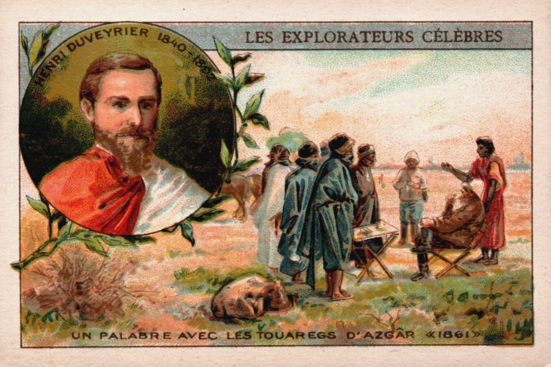 Victorian Trade Card H Duveyrier Un Palabre Touaregs D'Azgâr L1