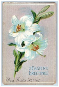 1911 Easter Greetings Lilies Flowers Frenchmans Bayou Arkansas AR Postcard