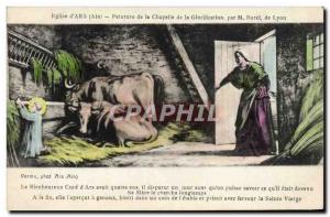 Postcard Old Ars Church painting of the chapel of the glorification Borel Lyon