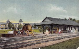 J83/ Woodstock New Hampshire Postcard Railroad Depot Station 191