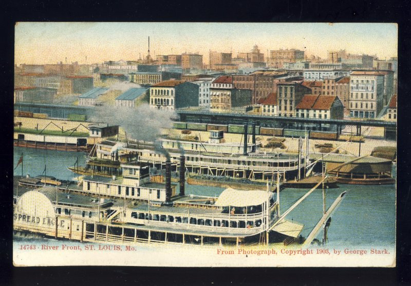 St Louis, Missouri/MO  Postcard, River Front, George Stark, 1908!