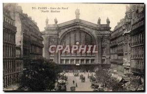 Old Postcard Paris North Station North Station