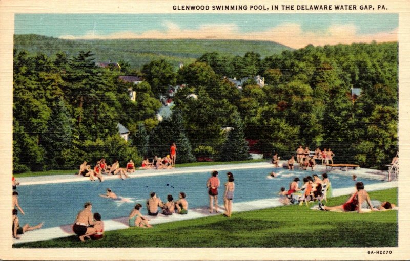 Pennsylvania Delaware Water Gap Glenwood Swimming Pool Curteich