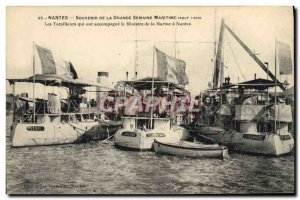 Old Postcard Boat War Nantes Remembrance great maritime Week torpedo August 1908