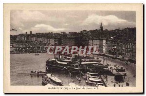 Old Postcard Marseille Port Quay