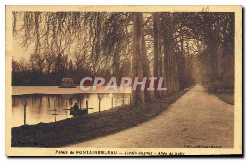 Postcard Old Palace of Fontainebleau English Garden Allee Sully