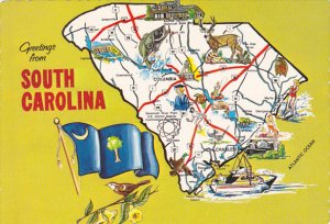 Greetings From South Carolina With Map