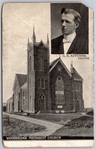 Postcard Woodbridge Ontario c1907 Methodist Church Pastor G. R. Kitching *as is*