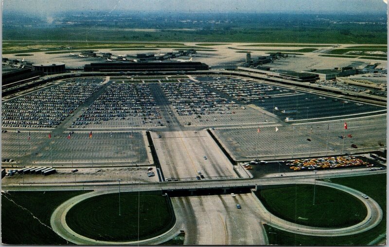 Birdseye View O Hare International Airport Chicago Illinois IL Postcard Note WOB 