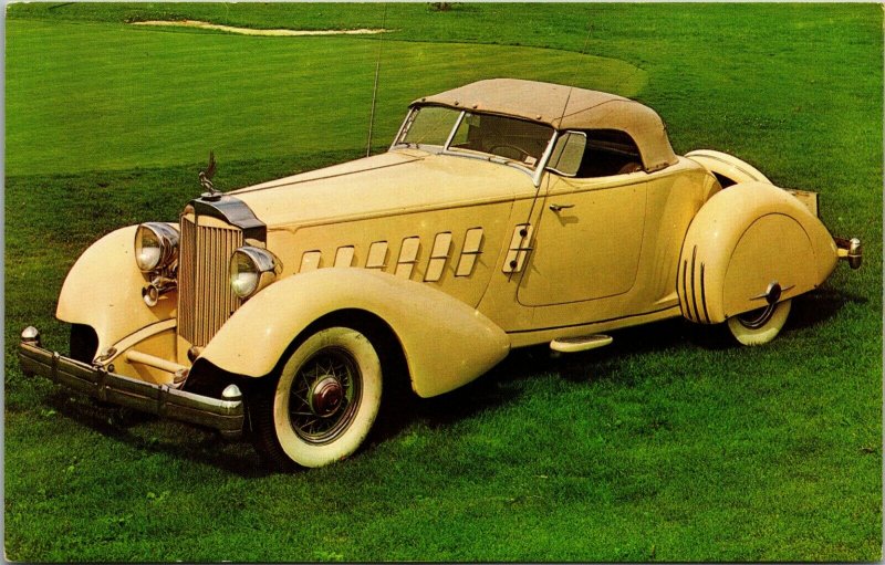 1933 Packard BOATTAIL SPEEDSTER AUTO Advertising Postcard