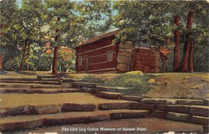 Marshall Indiana 1940s Postcard Turkey Run State Park Old Log Cabin