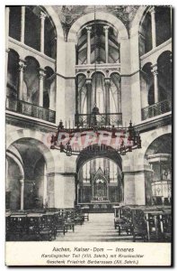 Old Postcard Aachen Kaiser Dom Inneres